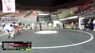 150 lbs Champ. Round 3 - Gavyn Hogan, Temecula Valley High School Wrestling vs Anish Neema, Danville Wrestling Club