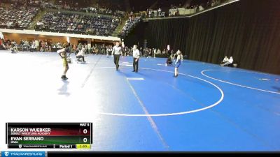 90 lbs Champ. Round 1 - Karson Wuebker, Sebolt Wrestling Academy vs Evan Serrano, Iowa