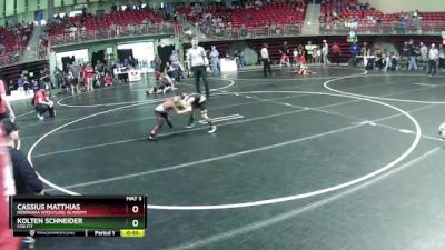 50 lbs 5th Place Match - Cassius Matthias, Nebraska Wrestling Academy vs Kolten Schneider, Fox Fit