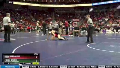 1A-145 lbs Quarterfinal - Mikey Baker, West Sioux, Hawarden vs Indy Harbaugh, Lisbon