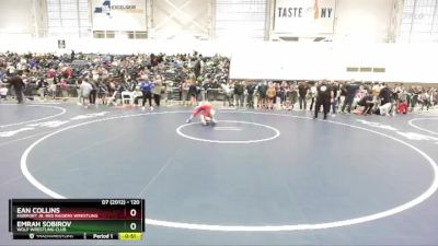 120 lbs Cons. Round 3 - Ean Collins, Fairport Jr. Red Raiders Wrestling vs Emrah Sobirov, Wolf Wrestling Club