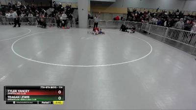 114 lbs Quarterfinal - Teagan Lewis, Grindhouse Wrestling Club vs Tyler Yancey, Spartan Mat Club