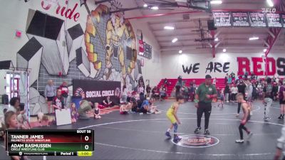 64 lbs Round 3 - Adam Rasmussen, Circle Wrestling Club vs Tanner James, Palmetto State Wrestling