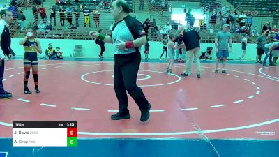 76 lbs Semifinal - Jaxson Davis, Dendy Trained Wrestling vs Arissa Cruz, Troup Wrestling