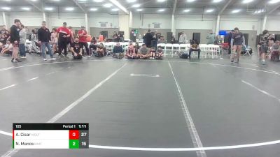 105 lbs Round 9 (10 Team) - Asher Cisar, Wolfpack WC vs Nathan Manos, 84 Athletes