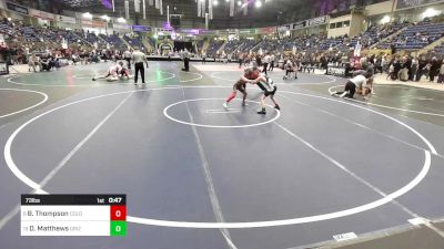 73 lbs Consi Of 4 - Braden Thompson, Colorado Outlaws vs Darrien Matthews, Grizzly WC