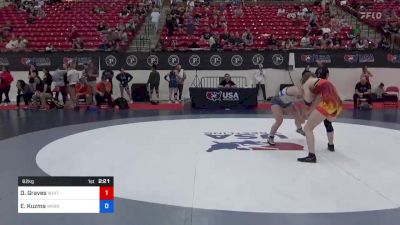 62 kg Rnd Of 32 - Delaney Graves, White River Hornets Wrestling Club vs Ellyana Kuzma, Warrior RTC