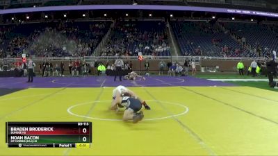 D3-113 lbs Cons. Round 3 - Noah Bacon, Mt Morris (EAJ) HS vs Braden Broderick, Dundee HS