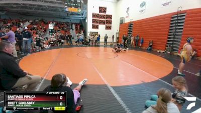 70 lbs Semifinal - Rhett Goolsbey, Powell Middle School vs Santiago Piplica, Riverton Middle School