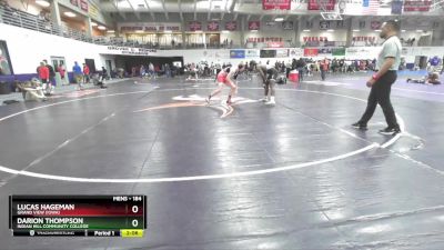 184 lbs Champ. Round 2 - Lucas Hageman, Grand View (Iowa) vs Darion Thompson, Indian Hill Community College