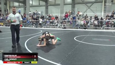 85 lbs Cons. Semi - Sawyer Blue, SlyFox Wrestling Academy vs Cael Rowley, Chapman