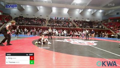 64 lbs Semifinal - Liam King, Broken Arrow Wrestling Club vs Hollis Thomas, Wagoner Takedown Club