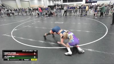 145 lbs Cons. Round 5 - Hadyn Stine, Best Trained Wrestling vs Alyona Rik, Florida