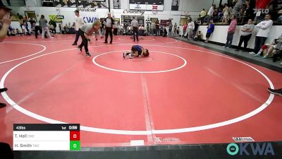 43 lbs Round Of 16 - Treyden Hall, Claremore Wrestling Club vs Hadley-Glen Smith, Tahlequah Wrestling Club