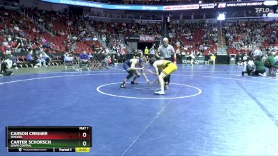 3A-132 lbs Cons. Round 3 - Carson Crigger, Waukee vs Carter Schorsch, Lewis Central