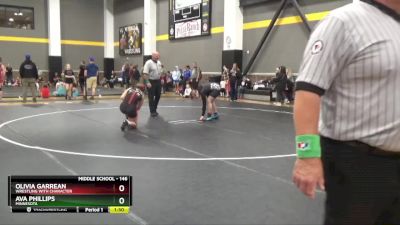 146 lbs Cons. Round 1 - Olivia Garrean, Wrestling With Character vs Ava Phillips, Minnesota