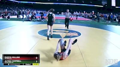 Girls-100 lbs Semifinal - Alyssa Campbell, Allen Park HS vs Olesya Mullins, St Louis HS