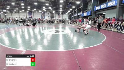 170 lbs Consi Of 32 #2 - Christopher Bruette, PA vs Kayleb Martin, NY