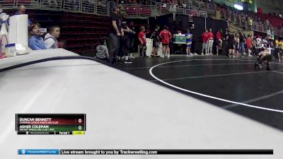 90 lbs Champ. Round 1 - Duncan Bennett, Chadron Junior Wrestling Club vs Asher Coleman, Rocket Wrestling Club / RWC