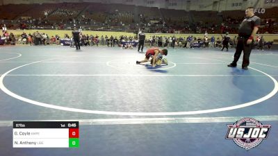 67 lbs Consi Of 16 #2 - Gabriel Coyle, Amped Wrestling Club vs Nolan Anthony, Liberty Warrior Wrestling Club