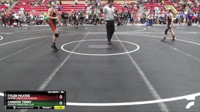 96 lbs Quarterfinal - Cannon Terry, Augusta Wrestling Club vs Tyler McAtee, Matside Wrestling Acadamy