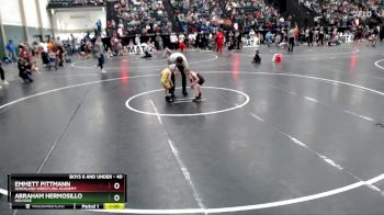 40 lbs Round 1 - Abraham Hermosillo, Holyoke vs Emmett Pittmann, Siouxland Wrestling Academy