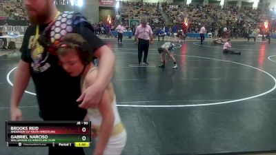 90 lbs Quarterfinal - Brooks Reid, Anderson Co Youth Wrestling vs Gabriel Narciso, Williamson Co Wrestling Club