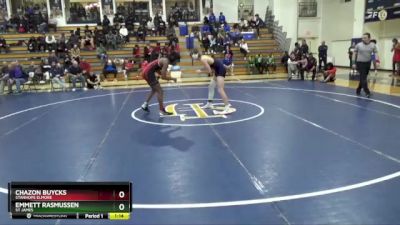 159 lbs Quarterfinal - Emmett Rasmussen, St James vs Chazon Buycks, Stanhope Elmore