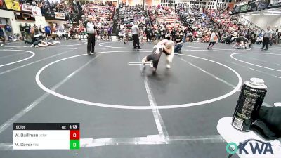 90 lbs Quarterfinal - Whitacre Quillman, Jenks Trojan Wrestling Club vs Myles Gover, Vinita Kids Wrestling