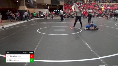 40 lbs Quarterfinal - Talon Dupriest, SlyFox Wrestling Academy vs Hudson Mitchell, WICHITA WRESTLING CLUB