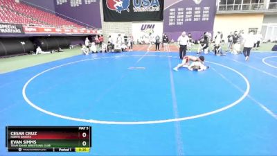 126 lbs Cons. Round 4 - Evan Simms, Team Idaho Wrestling Club vs Cesar Cruz, North Dakota