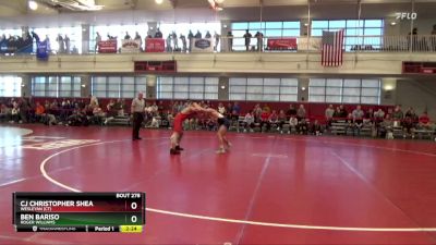 157 lbs Cons. Round 5 - CJ Christopher Shea, Wesleyan (CT) vs Ben Bariso, Roger Williams