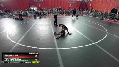 49 lbs Semifinal - Sawyer Klein, Wisconsin vs Tre`Lyn Morrow, Crystal Lake Wizards Wrestling Club