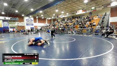 215 lbs Semifinal - Ryland Whitworth, Fountain Valley vs Makoa McCreadie, Woodbridge