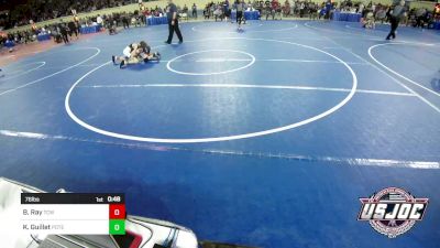 76 lbs Round Of 16 - Bennett Ray, Team Conquer Wrestling vs Kannon L Guillet, Poteau Youth Wrestling Academy