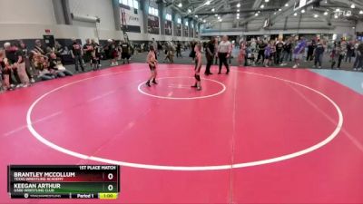 75 lbs 1st Place Match - Keegan Arthur, G580 Wrestling Club vs Brantley Mccollum, Texas Wrestling Academy