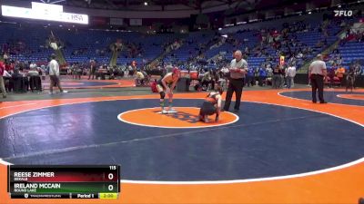 115 lbs Cons. Round 2 - Reese Zimmer, DeKalb vs Ireland McCain, Round Lake