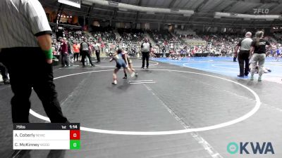 75 lbs Semifinal - Anabelle Coberly, Newcastle Youth Wrestling vs Chanlee McKinney, Woodland Wrestling Club