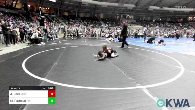 70 lbs Quarterfinal - Joshua Back, Verdigris Youth Wrestling vs Manny Payne Jr, Pin-King All Stars