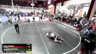 113 lbs Cons. Round 3 - Xander Karatzas, Central Valley vs Cole Dehmer, Hanford