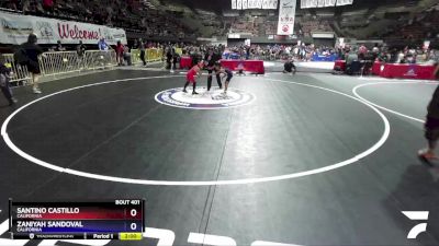 62 lbs Quarterfinal - Santino Castillo, California vs Zaniyah Sandoval, California