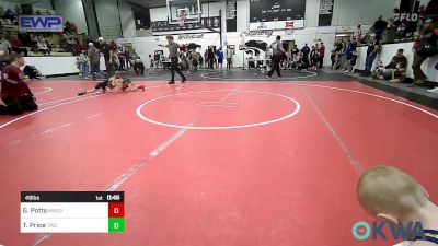 49 lbs Quarterfinal - Garrett Potts, Wagoner Takedown Club vs Tristan Price, Tahlequah Wrestling Club