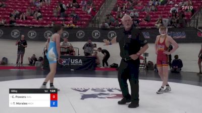 68 kg Rnd Of 16 - Charlie Powers, Avalanche Wrestling Association vs Tyler Morales, Michigan Grappler Training Center