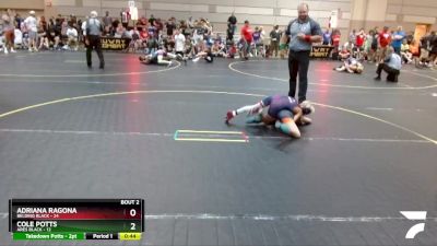 65 lbs Quarterfinals (8 Team) - Adriana Ragona, Belding Black vs Cole Potts, Ares Black