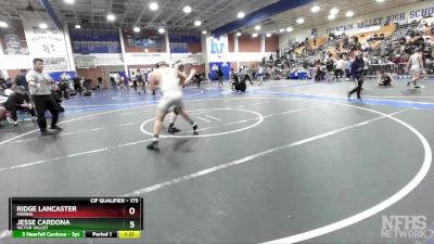 175 lbs Quarterfinal - Ridge Lancaster, Marina vs Jesse Cardona, Victor Valley