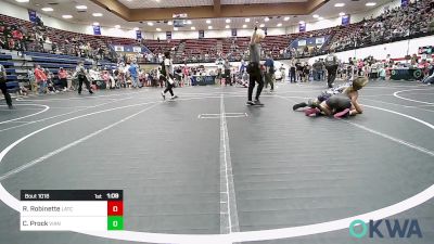 102 lbs Rr Rnd 2 - Riane Robinette, Little Axe Takedown Club vs Cara Prock, Vian Wrestling Club