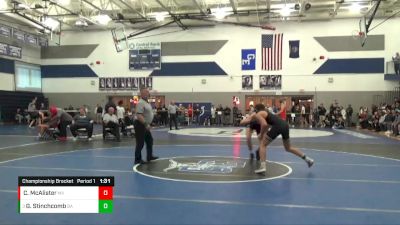 150 lbs Championship Bracket - Garrett Stinchcomb, Broken Arrow vs Colin McAlister, Mill Valley