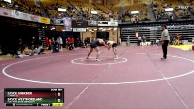 184 lbs Champ. Round 2 - Bryce Goucher, Cowley CC vs Bryce Westmoreland, Fort Hays State University