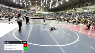 50 lbs Quarterfinal - Gage Encinias, Pomona Elite vs Baylor Garrison, Montrose Elite