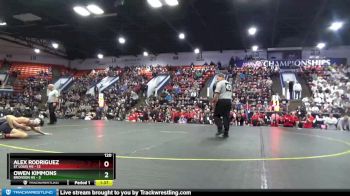120 lbs Semifinals (8 Team) - Owen Kimmons, Bronson HS vs Alex Rodriguez, St Louis HS